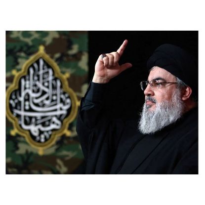 خرید کتیبه مخمل طرح شهید سید حسن نصر الله - 50*70- کد 74- فروشگاه قیام