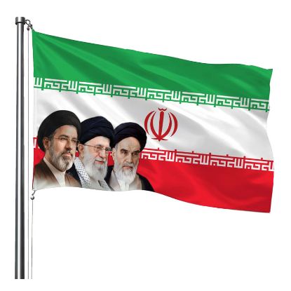 خرید پرچم ساتن طرح پرچم ایران و امام خمینی و امام خامنه ای و آقا مجتبی خامنه ای - 70*100- کد 87- فروشگاه قیام