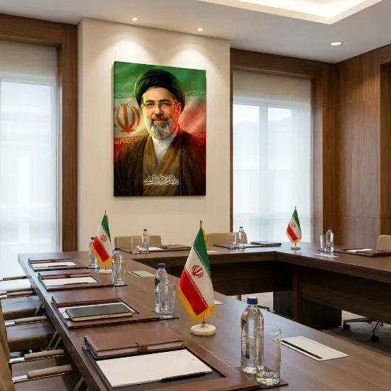 خرید کتیبه مخمل طرح حضرت آیت الله سید مجتبی خامنه ای - 50*70- کد 72- فروشگاه قیام